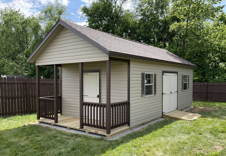 12x20 Chalet cabin with porch and traditional desgin