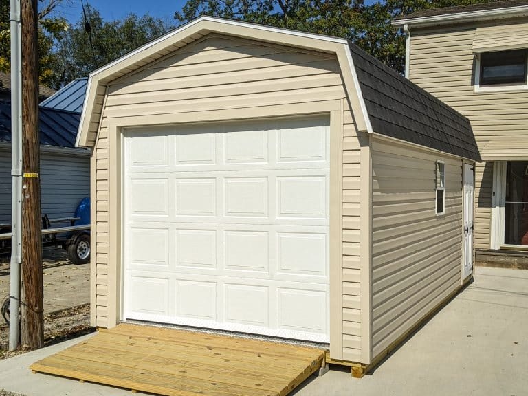 nice garage shed for sale in central ohio with garage door
