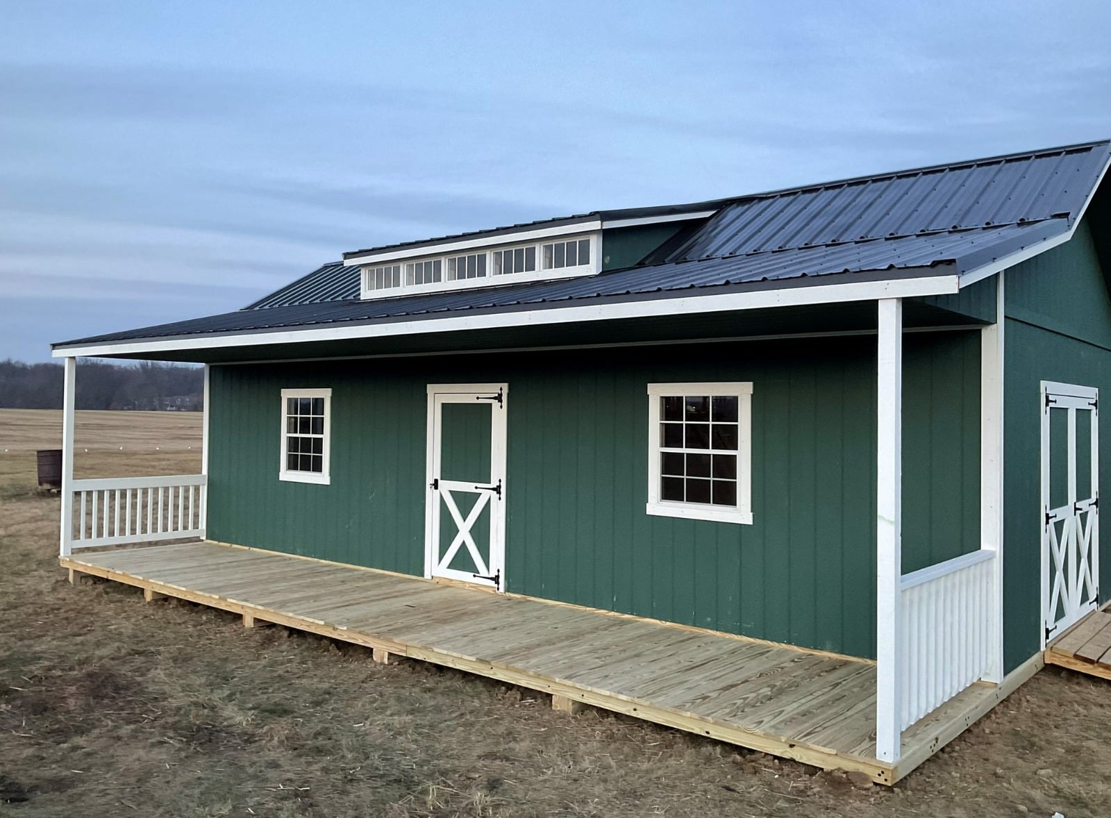 14x32 cottage shed with 6' porch in marysville, ohio