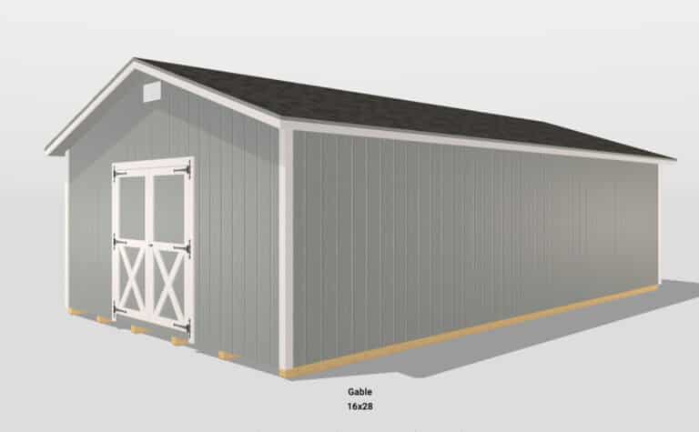 16x28 storage gable shed in ohio