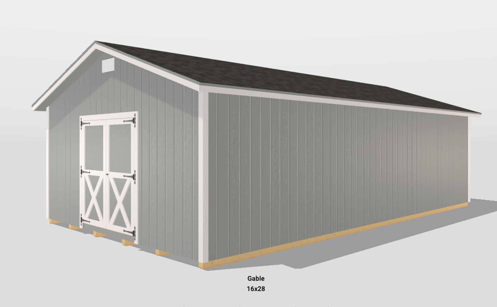 16x28 storage gable shed in ohio