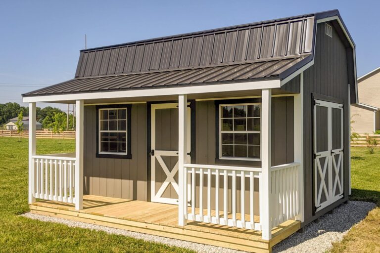 Shed with porches featuring a modern desgin and covereed front porch