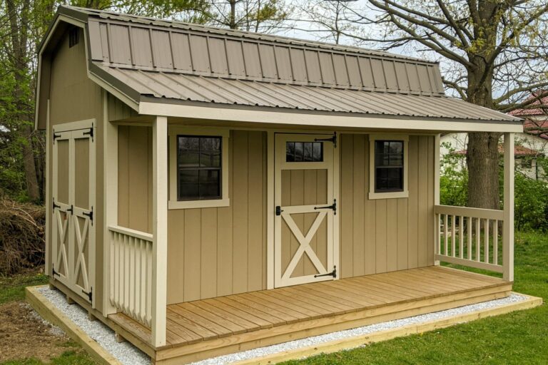 Shed with porches and traditional design