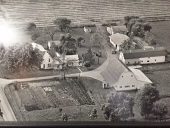 beachy barns old barn aerial farm