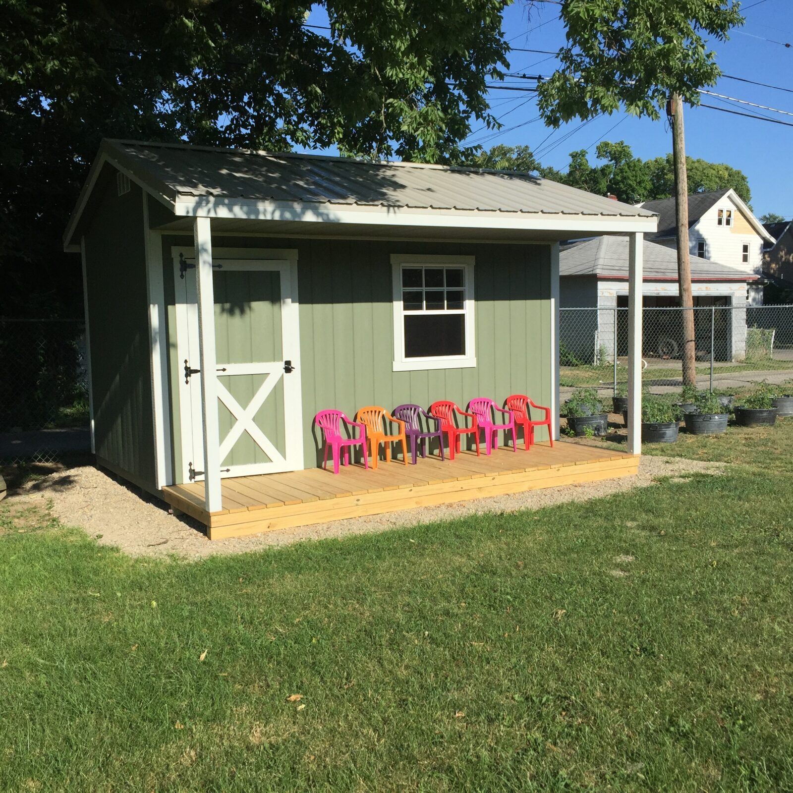 jefferson street oasis springfield ohio community garden with garden sheds 15