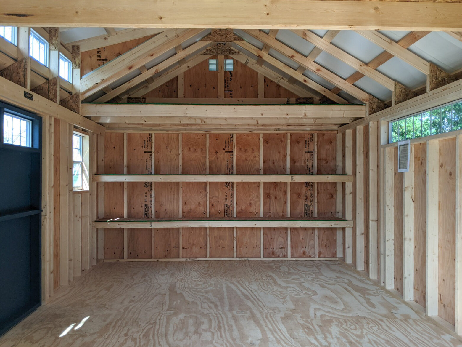 unfinished interior of a prefab cabin