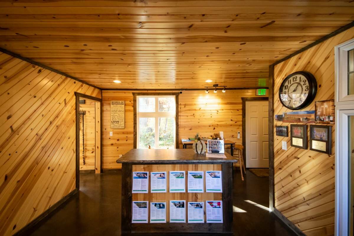 rustic feeling interior design office shed