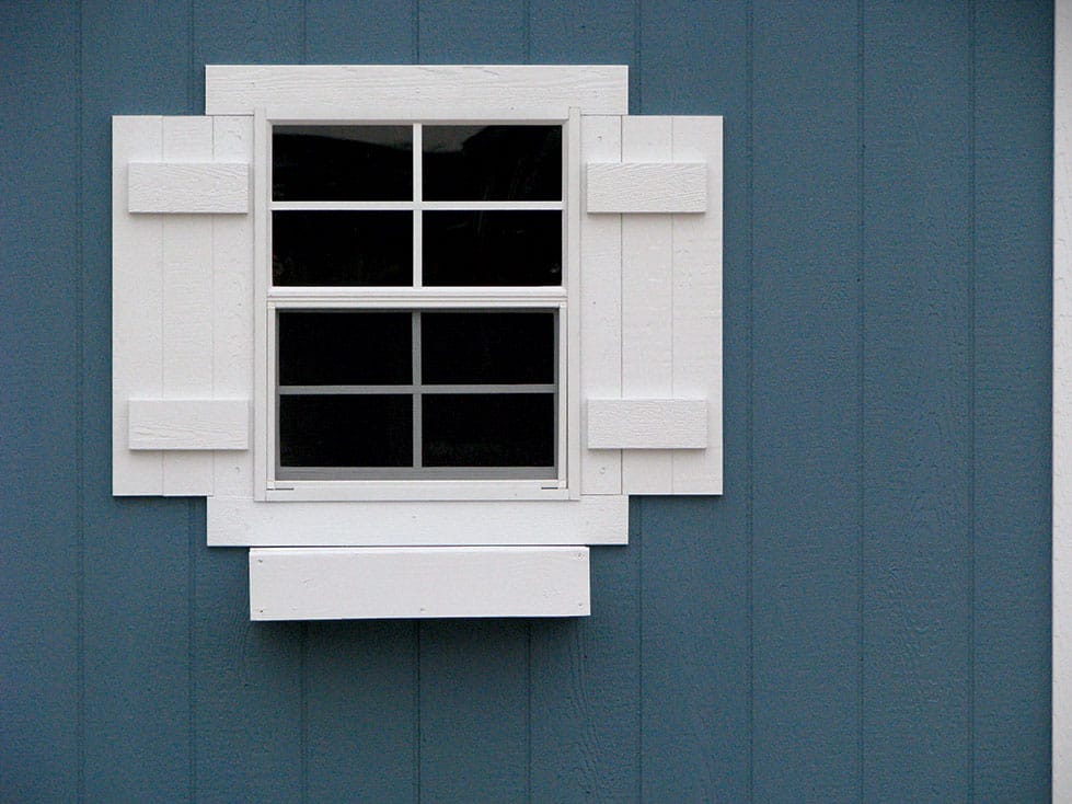storage shed options wooden shutters and flower box